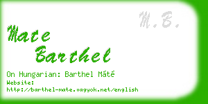 mate barthel business card