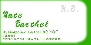 mate barthel business card